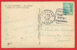 -- DAGUIN - "SANCERRE VILLE TOURISTIQUE PANORAMAS" Sur CPA  LE VIEUX SANCERRE VUE GENERALE -- - Mechanical Postmarks (Other)
