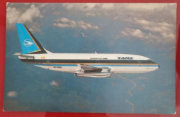 ADVERTISING POSTCARD - SAA-10 NOV 82, BOEING 737-2V2 (22607) HC-BIG/FAE 607 - TAME ECUADOR - Dirigeables