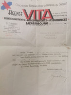 Luxembourg Facture, Agence Vita, Luxembourg 1931 - Luxembourg