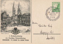 Allemagne Entier Postal Illustré Bremen 1938 - Private Postal Stationery