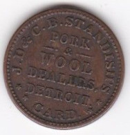 États Unis Token Detroit, Michigan- J.D. & C.B. Standish's Pork & Wool Civil War - Monedas/ De Necesidad