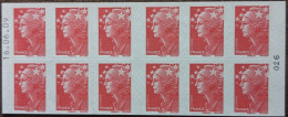 4197-C10 Date 16.06.09 (026) Carnet Beaujard 12 TVP Rouge Faciale 17.16€ - Modern : 1959-...