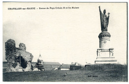 CHATILLON-SUR-MARNE - Statue Du Pape Urbain II Et Les Ruines - Châtillon-sur-Marne