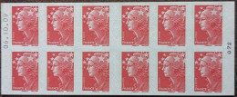 4197-C11 Date 06.10.09 (072) Carnet Beaujard 12 TVP Rouge Faciale 17.16€ - Modernos : 1959-…