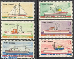 Cuba 1965 Fishing Fleet 6v, Mint NH, Nature - Transport - Fishing - Ships And Boats - Nuevos