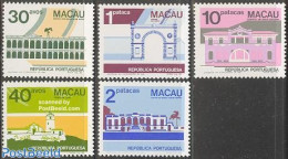 Macao 1982 Architecture 5v, Mint NH, Health - Various - Health - Lighthouses & Safety At Sea - Art - Architecture - Mu.. - Neufs