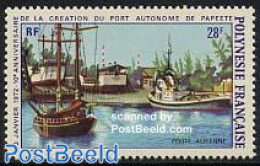 French Polynesia 1972 Papeete Harbour 1v, Mint NH, Transport - Ships And Boats - Ungebraucht