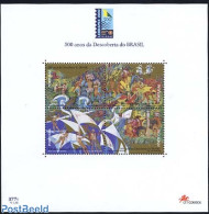 Portugal 2000 Discovery Of Brazil S/s, Joint Issue Brazil, Mint NH, History - Transport - Various - Explorers - Ships .. - Neufs