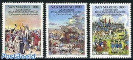 San Marino 1989 French Revolution 3v, Mint NH, Nature - Transport - Horses - Coaches - Unused Stamps