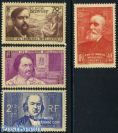 France 1939 Famous Persons 4v, Unused (hinged), Performance Art - Music - Art - Authors - Self Portraits - Unused Stamps