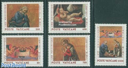 Vatican 1990 Christmas 5v, Mint NH, Religion - Christmas - Religion - Art - Paintings - Nuevos