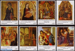 Ghana 1994 Christmas 8v, Mint NH, Religion - Christmas - Art - Paintings - Kerstmis