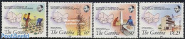 Gambia 1982 Development 4v, Mint NH, Science - Transport - Various - Telecommunication - Aircraft & Aviation - Agricul.. - Telekom