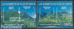 French Polynesia 2000 Mountains 2v, Mint NH, Sport - Mountains & Mountain Climbing - Unused Stamps