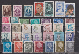 Collection / Lot De Timbres Oblitérés De Turquie Hommes Célèbres - Altri & Non Classificati