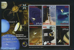 Maldives 2008 Voyager II 6v M/s, Mint NH, Transport - Space Exploration - Maldives (1965-...)