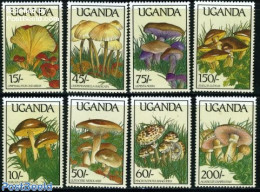 Uganda 1989 Mushrooms 8v, Mint NH, Nature - Mushrooms - Funghi