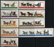 Poland 1965 Coaches 9v, Mint NH, Nature - Transport - Horses - Coaches - Ungebraucht