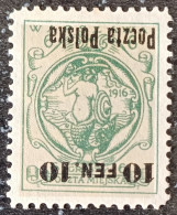 Poland. 1918. Warsaw Issue. INVERTED O/p. MM. S.G No. 3a. - Other & Unclassified