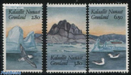 Greenland 1987 Hafnia 87 3v, Mint NH, Nature - Transport - Birds - Ships And Boats - Ungebraucht