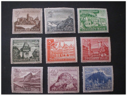 GERMANY ALLEMAGNE DEUTSCHLAND III REICH 1939 Charity Stamps - Castles MHL - MNH - Unused Stamps