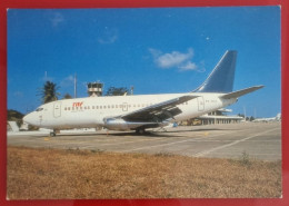 ADVERTISING POSTCARD - M-189 TAF LINHAS AÉREAS - BRAZIL BOEING 737-248C (20220) PT-MTA At Fortaleza Airport 2000 - Dirigeables