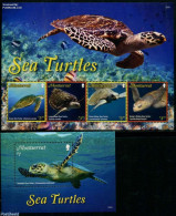 Montserrat 2016 Sea Turtles 2 S/s, Mint NH, Nature - Reptiles - Turtles - Sonstige & Ohne Zuordnung