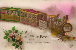 - Thèmes Div -ref-W W28- Fantaisies - Bébés Multiples - Voilà Le Train Des Bébés ..- - Bébés