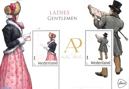 Netherlands - Personal Stamps TNT/PNL 2020 Ladies, Gentlemen, Anton Pieck S/s, Mint NH, Art - Fashion - Paintings - Disfraces