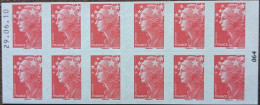 Variété 4197-C19 Date 29.06.10 (064) Couverture Décalée Carnet Beaujard 12 TVP Rouge Faciale 17.16€ - Modern : 1959-…