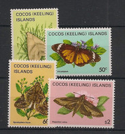 COCOS ISL. - 1983 - N°YT. 101 à 104 - Papillons / Butterflies - Neuf Luxe ** / MNH / Postfrisch - Schmetterlinge