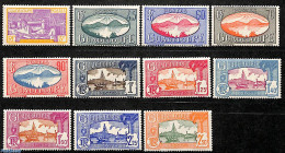 Guadeloupe 1939 Definitives 11v, Unused (hinged), Transport - Ships And Boats - Ongebruikt