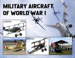 Ghana 2023 Military Aircraft Of World War I 4v M/s, Mint NH, History - Transport - Aircraft & Aviation - World War I - Flugzeuge