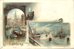 Gruss Aus Hamburg - Litho - Otros & Sin Clasificación