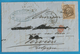 FRANCE - Napoléon III Lauré N°30 Sur Lettre De MARSEILLE à VERVIERS (Belgique) - 1863-1870 Napoléon III. Laure