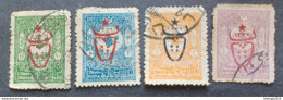 TURKEY OTTOMAN العثماني التركي Türkiye 1917 STAMPS FOR THE INTERIOR TUGHRA EGIRA 1332 E PTT CAT UNIF 491-493-494-495 - Oblitérés