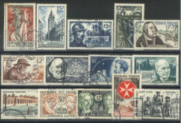 FRANCE - 1956 - DIFFERENT STAMPS SET 0F 14, USED - Usati