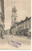 CPA PONT-A-MOUSSON RUE ÉGLISE ST LAURENT   Tampon COIFFEUR Léon FROHN - Pont A Mousson