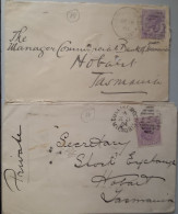 VICTORIA - 2 Lettres (enveloppes) De 1904 Et 1907 Pour La Tasmanie - 2 Photos - Brieven En Documenten