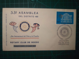 ARGENTINE, Enveloppe Commémorative De "Assemblée Numéro 53 Du District 489 R. I." Appartenant Au "Centre Philatélique Ro - FDC