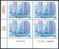 FRANCE 2024 - Bloc De 4 Coin Daté  - Fête Du Timbre - A Bord D'un Voilier - YT 5757 Neuf ** - Unused Stamps
