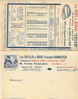 Carte Publicitaire Les Outils à Bois Fernand Hannoyer 69 Avenue Parmentier Paris XIe - Advertising