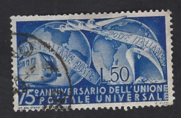 Italia 1949; 75° Dell'UPU, Unione Postale Universale: Dentelli Corti, Usato. - 1946-60: Used