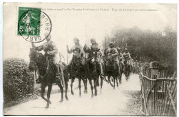 Militaria * CPA Voyagé 1914 * Guerre 1914 Les Troupes Indiennes En France Type De Lanciers En Reconnaissance - War 1914-18