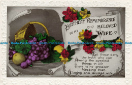 R645168 Birthday Remembrance To My Beloved Wife. RP. Postcard - World