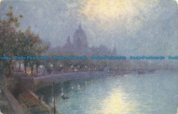 R645176 Night. River. View Of The Promenade. C. W. Faulkner. Series 1320 - World