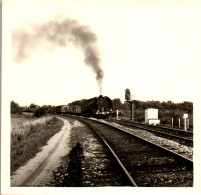 Photographie Photo Vintage Snapshot Amateur Chagny Train Rail Locomotive  - Trenes