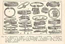 Tipo Di Braccialetti - 1924 Xilografia Epoca - Vintage Engraving - Gravure - Prints & Engravings