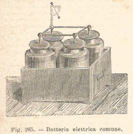 Batteria Elettrica Comune - 1924 Xilografia - Vintage Engraving - Gravure - Prints & Engravings