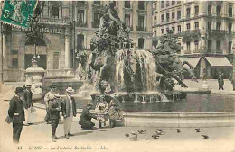 69 - Lyon - La Fontaine Bartholdi - Animée - Oblitération Ronde De 1910 - CPA - Voir Scans Recto-Verso - Sonstige & Ohne Zuordnung